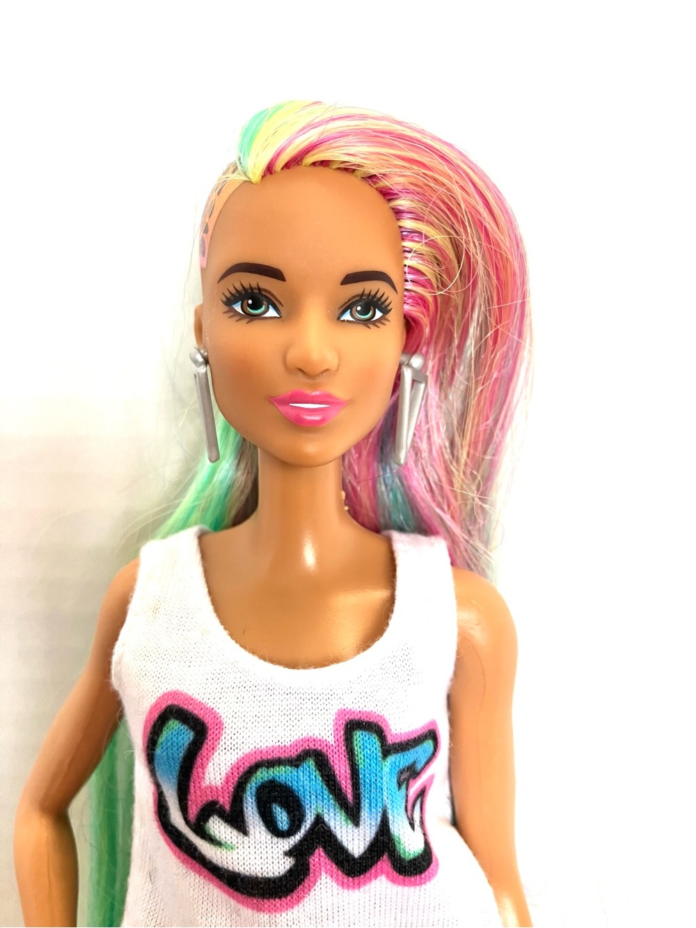 Barbie Rainbow Leopard Hair Fashion Doll Incomplete